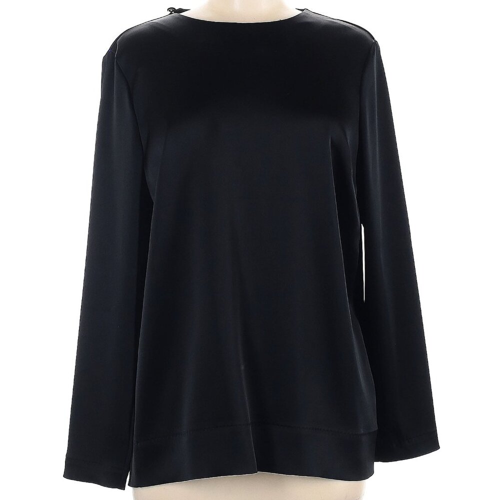 NWT ESCADA Black Satin Open Upper Back Elegant Top Size 38 MSRP $895